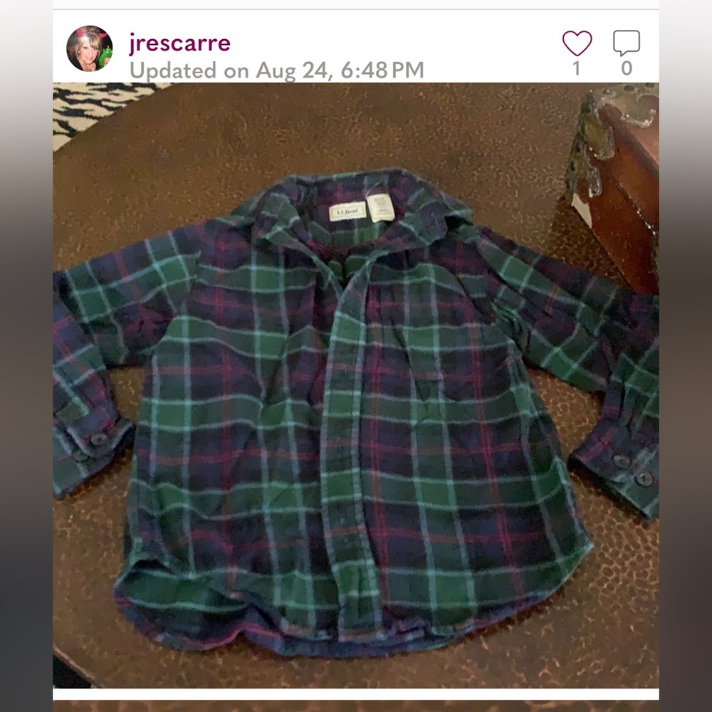 Ll bean long sleeve top size medium